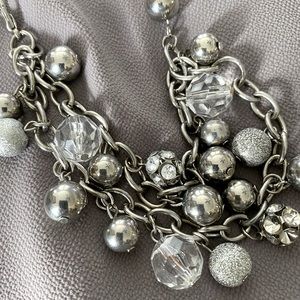 Silver beaded double bracelet